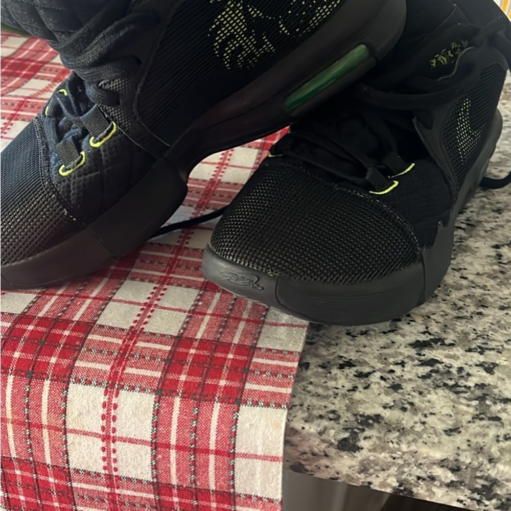 Kids Black and Green Athletic Shoes